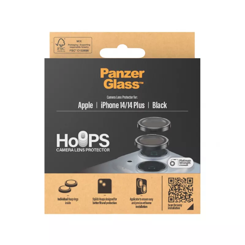 PanzerGlass ® Hoops® Protección de lente de cámara negro iPhone 14 | 14 Plus