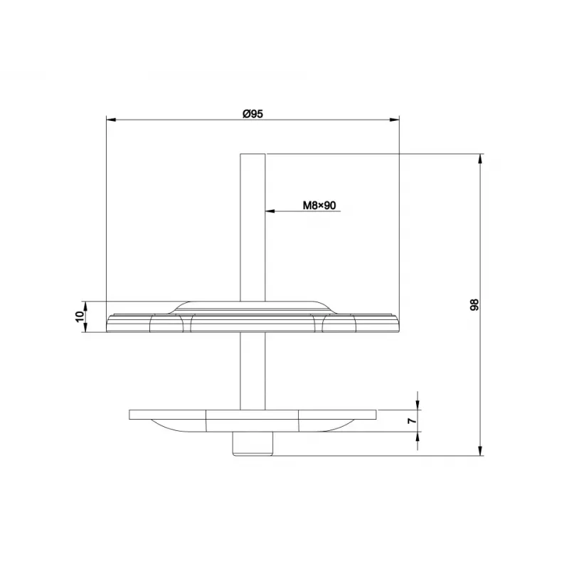 Multibrackets M VESA Deskmount Officeline base pasacables negro