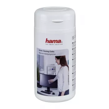 Hama toallitas limpiadoras de pantalla, 100 uds., en cubo dispensador
