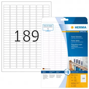 Etiquetas autoadhesivas para impresora HERMA Labels A4 25,4x10 mm blanco adherencia extrema papel mate 4725 uds.