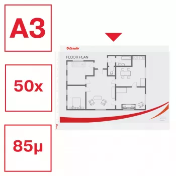 Esselte Quality Pocket A3 horizontal, 30 % plástico reciclado de material pre-consumo