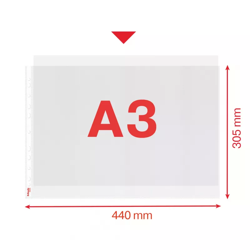 Esselte Quality Pocket A3 horizontal, 30 % plástico reciclado de material pre-consumo