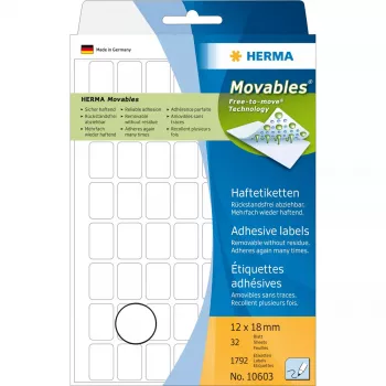 Etiquetas multiusos HERMA 12x18 mm blanco Movables/papel removible mate