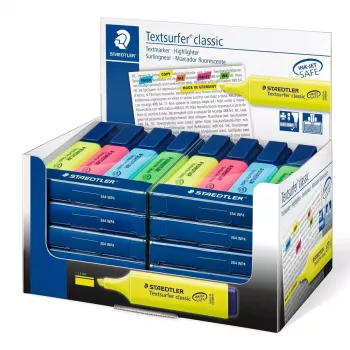 Rotulador Staedtler Textsurfer classic 364 punta biselada azul verde rosa amarillo