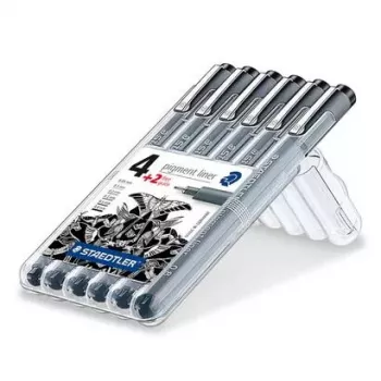 Rotulador de punta fina Staedtler 308 SB6P negro 6 uds.