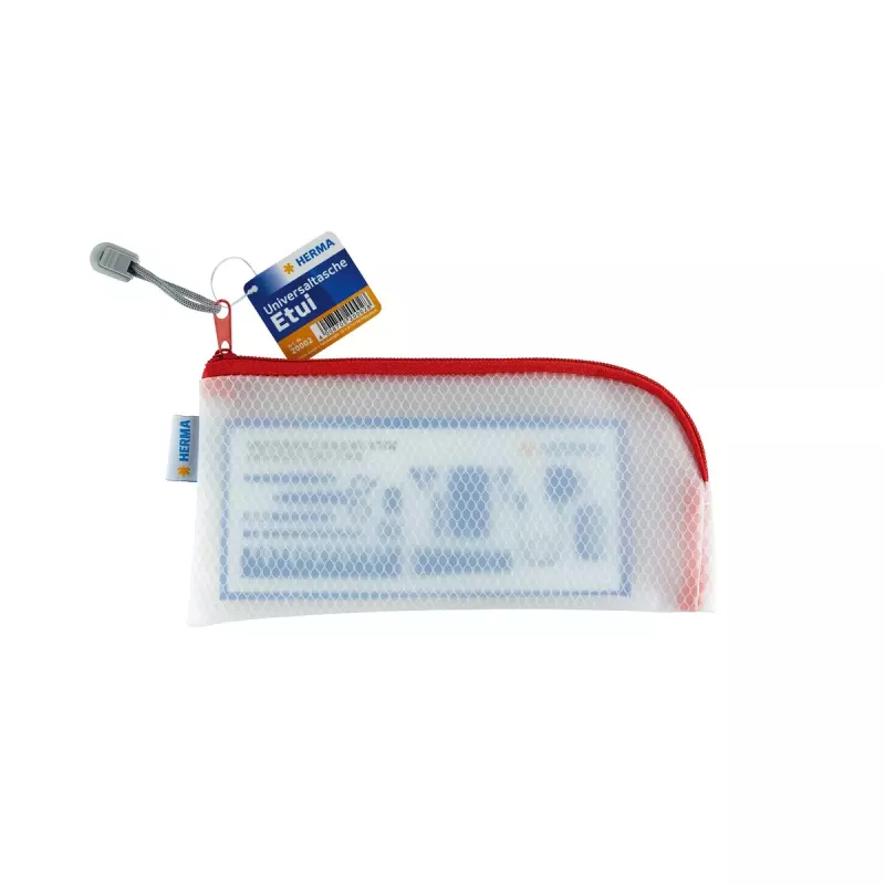 Estuche HERMA 20002 rígido EVA rojo transparente 110x230mm