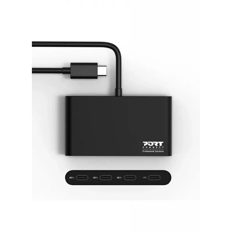 Hub USB Port Designs 900147 USB Type-C 5000 Mbit/s Negro