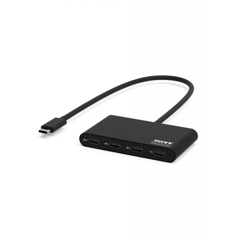 Hub USB Port Designs 900147 USB Type-C 5000 Mbit/s Negro
