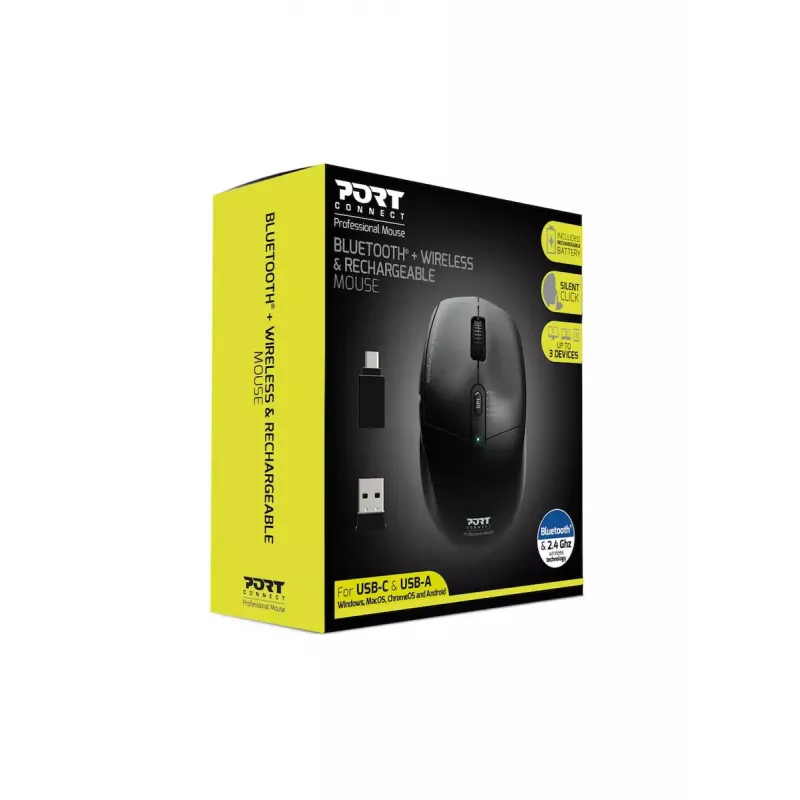 Ratón Port Designs 900715 RF Wireless + Bluetooth