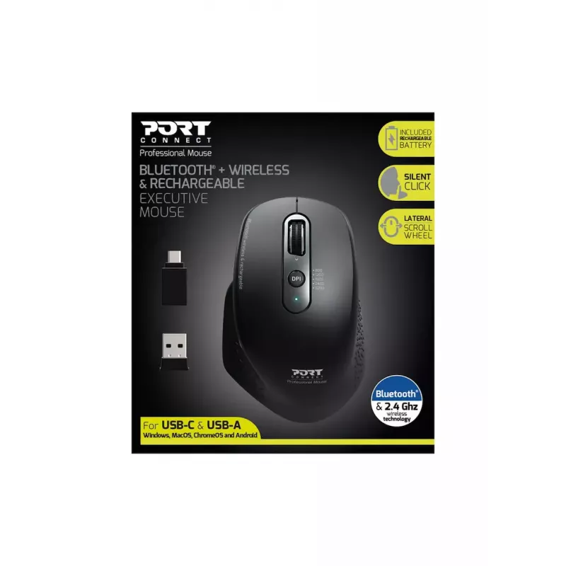 Ratón Port Designs 900716 RF Wireless + Bluetooth