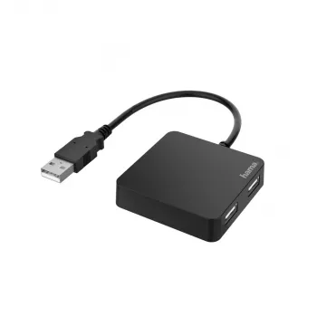 Hub de interfaces Hama 00200121 USB 2.0 480 Mbit/s Negro