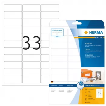 Etiquetas de inyección de tinta HERMA A4 63,5x25,4 mm 825 uds.