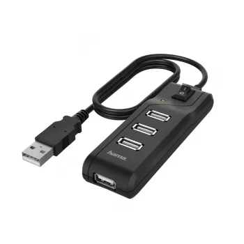 Hama 00200118 Hub de interfaces USB 2.0 480 Mbit/s Negro