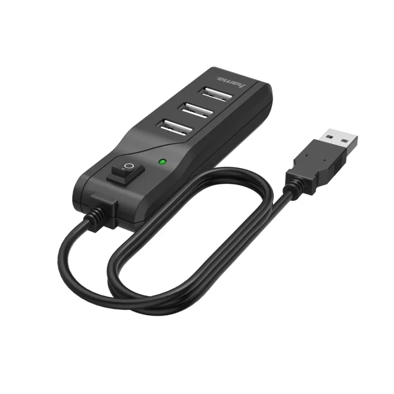 Hama 00200118 Hub de interfaces USB 2.0 480 Mbit/s Negro