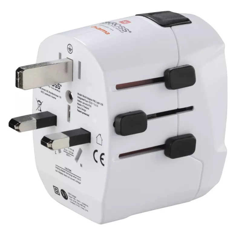 Hama World Travel Pro Light Fuente de alimentación USB Universal Blanco
