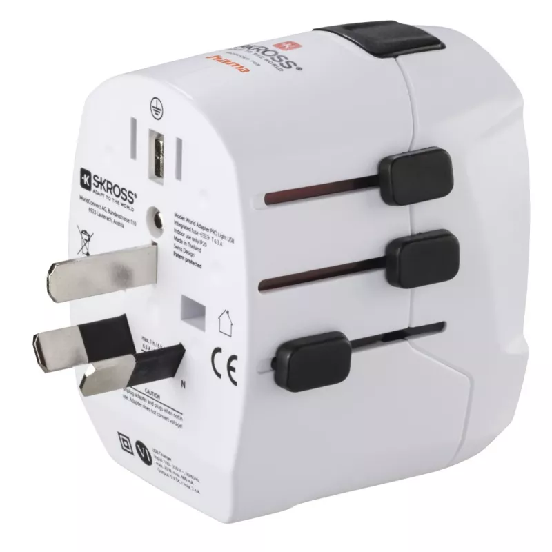 Hama World Travel Pro Light Fuente de alimentación USB Universal Blanco