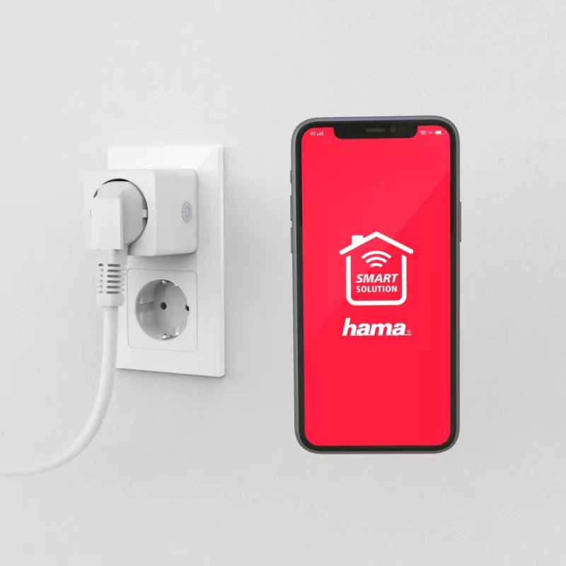Hama Mini enchufe inteligente WiFi 00176573, 16 A, 3680 W, blanco