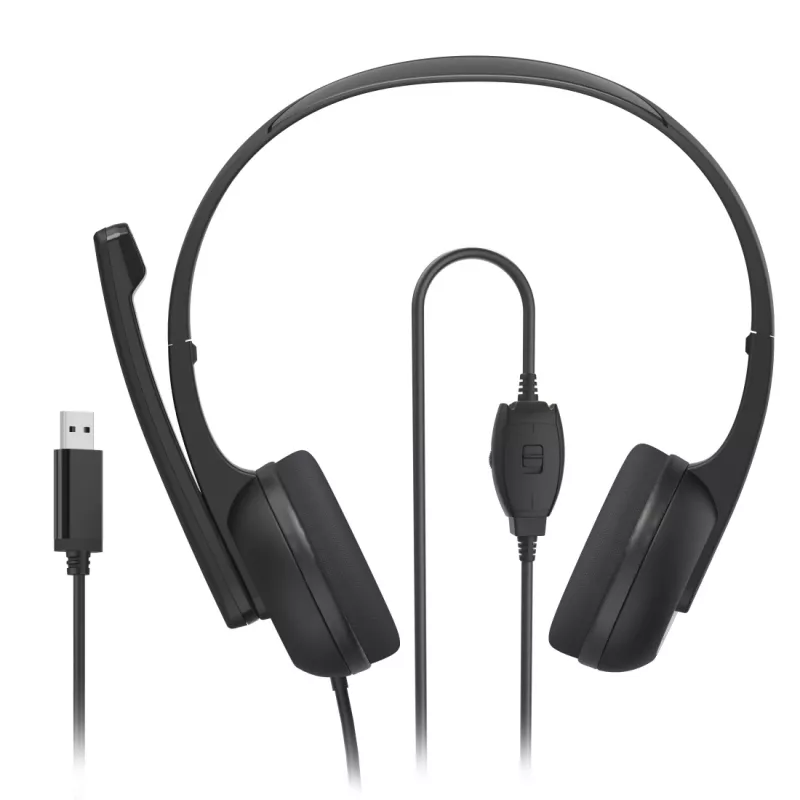 Hama HS-USB250 V2 Auriculares con cable Diadema Oficina/Callcenter USB Type-A Negro