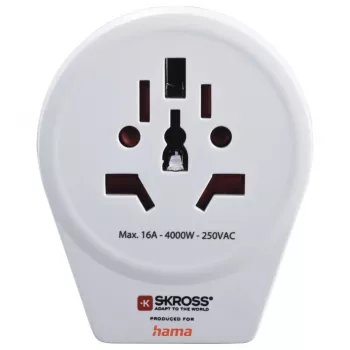 Hama Adaptador de enchufe USB de mundo a Europa Universal Blanco