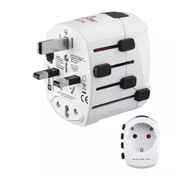 Hama World Travel Pro Adaptador de corriente universal Blanco