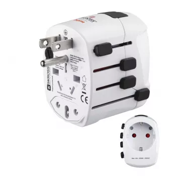 Hama World Travel Pro Adaptador de corriente universal Blanco