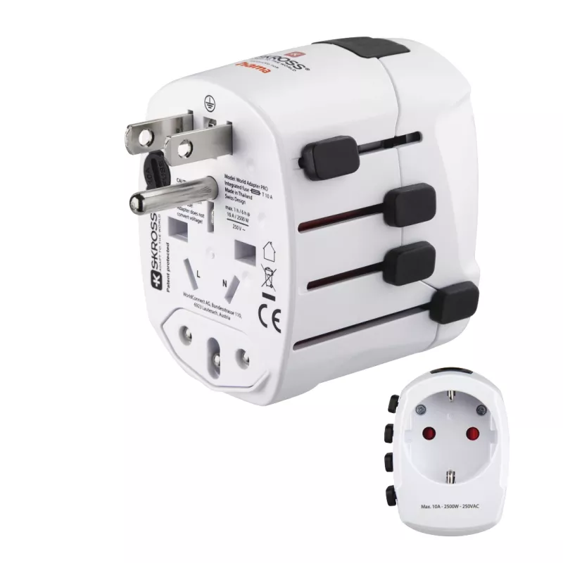 Hama World Travel Pro Adaptador de corriente universal Blanco