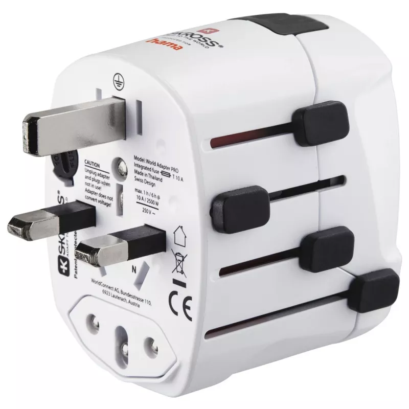 Hama World Travel Pro Adaptador de corriente universal Blanco