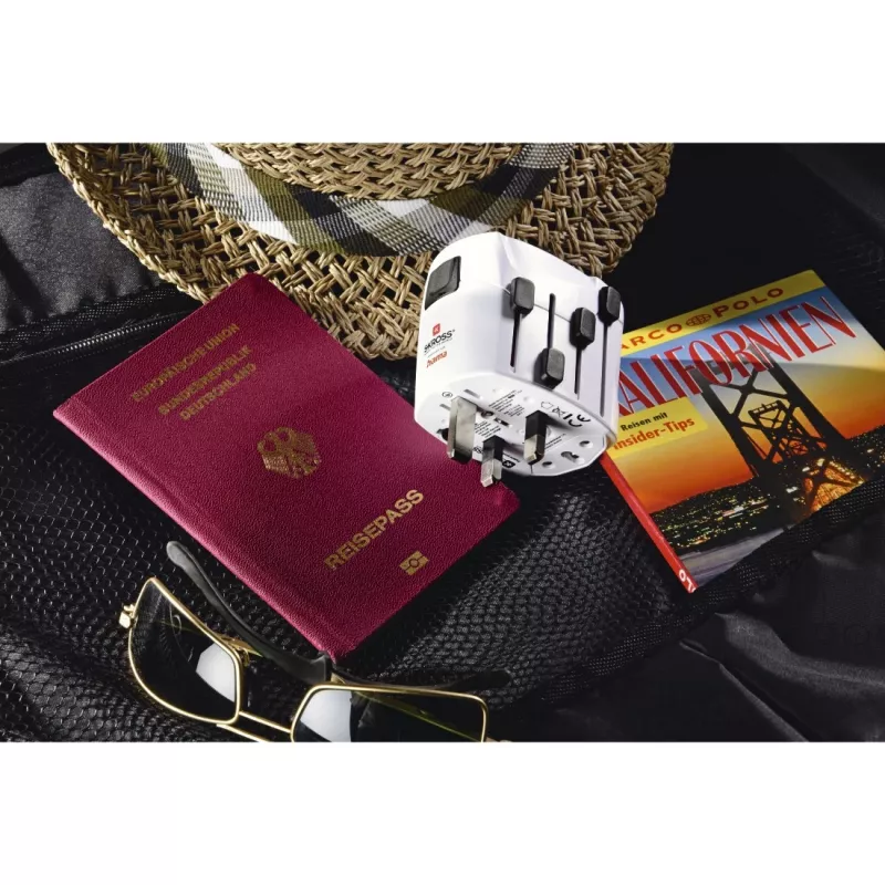Hama World Travel Pro Adaptador de corriente universal Blanco