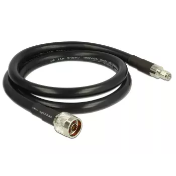 Cable coaxial DeLOCK 1 m N/RP-SMA CFD400 LLC400 Negro