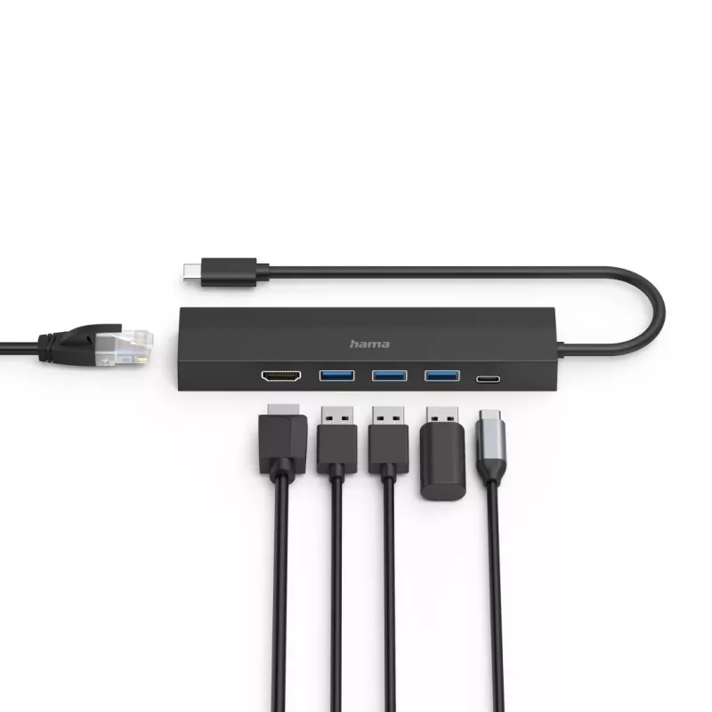 Hama 00200144 hub de interfaz USB 3.2 Gen 1 (3.1 Gen 1) Type-C 5000 Mbit/s Negro