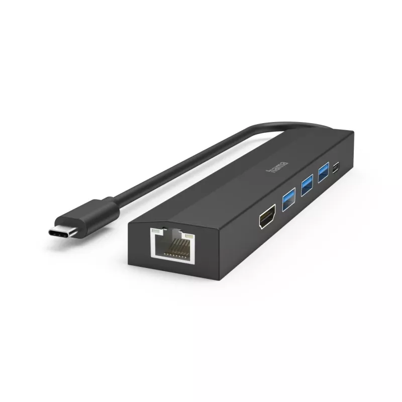 Hama 00200144 hub de interfaz USB 3.2 Gen 1 (3.1 Gen 1) Type-C 5000 Mbit/s Negro