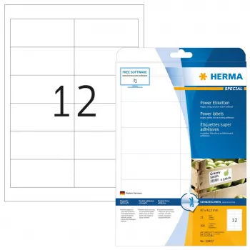 Etiquetas A4 HERMA 10907 blancas extra adherentes 300 uds.