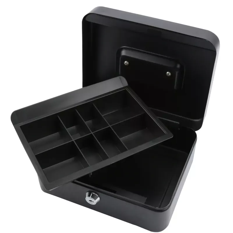 Caja registradora/porta tickets Olympia CB 700 Plus acero negra con cerradura de llave