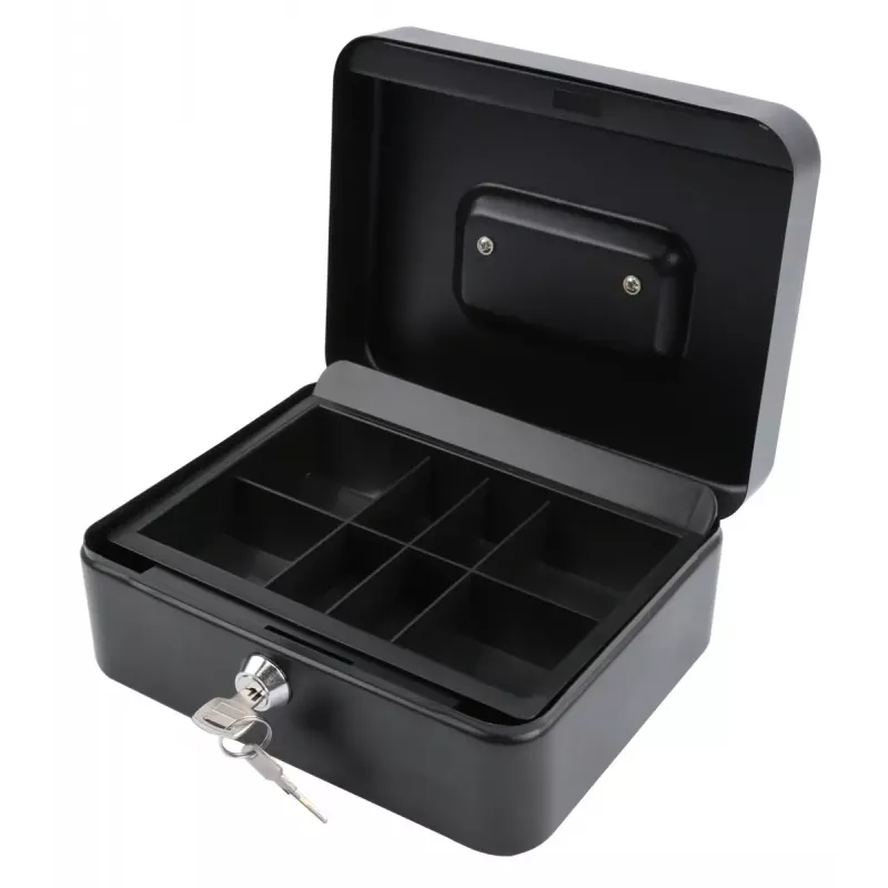 Caja registradora/porta tickets Olympia CB 700 Plus acero negra con cerradura de llave