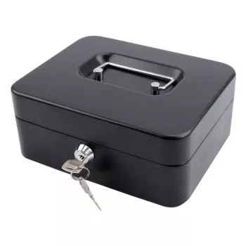 Caja registradora/porta tickets Olympia CB 700 Plus acero negra con cerradura de llave