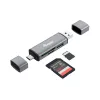 Equip Lector de tarjetas con hub USB 3.0, OTG, MicroSD (TransFlash), MicroSDHC, SD, SDHC, gris, CE y RoHS, USB 3.2 Gen 1 (3.1 Gen 1) Type-A/Type-C, 202 mm, 12 mm