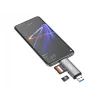 Equip Lector de tarjetas con hub USB 3.0, OTG, MicroSD (TransFlash), MicroSDHC, SD, SDHC, gris, CE y RoHS, USB 3.2 Gen 1 (3.1 Gen 1) Type-A/Type-C, 202 mm, 12 mm