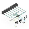 Lindy Conmutador KVM DVI-I Single Link de 8 puertos, USB 2.0 y audio Pro