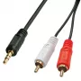 Lindy Cable premium de 5 m phono a 3,5 mm, 2 x RCA, conector macho, 3,5 mm, conector macho, 5 m, negro