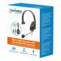 Manhattan Auricular mono over-ear (USB), micrófono abatible reversible (acolchado), caja retail, control de volumen/silenciamiento en línea, almohadilla acolchada, USB-A para uso de audio y micrófono, cable de 2 m, tres años de garantía