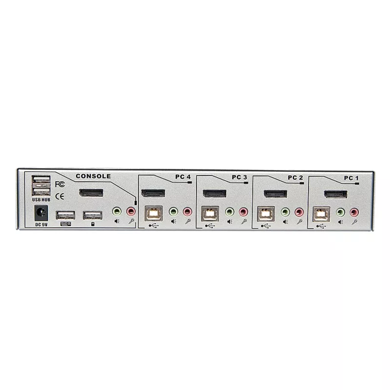 Lindy Conmutador KVM Pro de 4 puertos USB 2.0, DisplayPort 1.2 con TTU