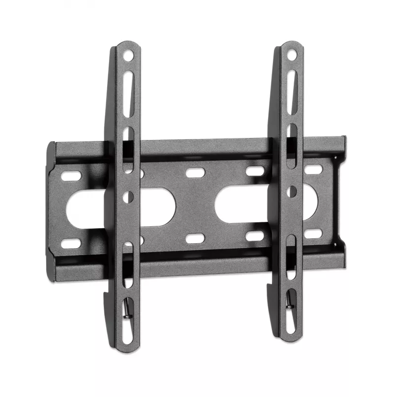 Manhattan 462259 Ultra Slim Fixed soporte de pared fijo para TV y monitor para pantallas planas y curvas, 23-43 pulgadas, máx. 45 kg, perfil de 27 mm, acero, negro