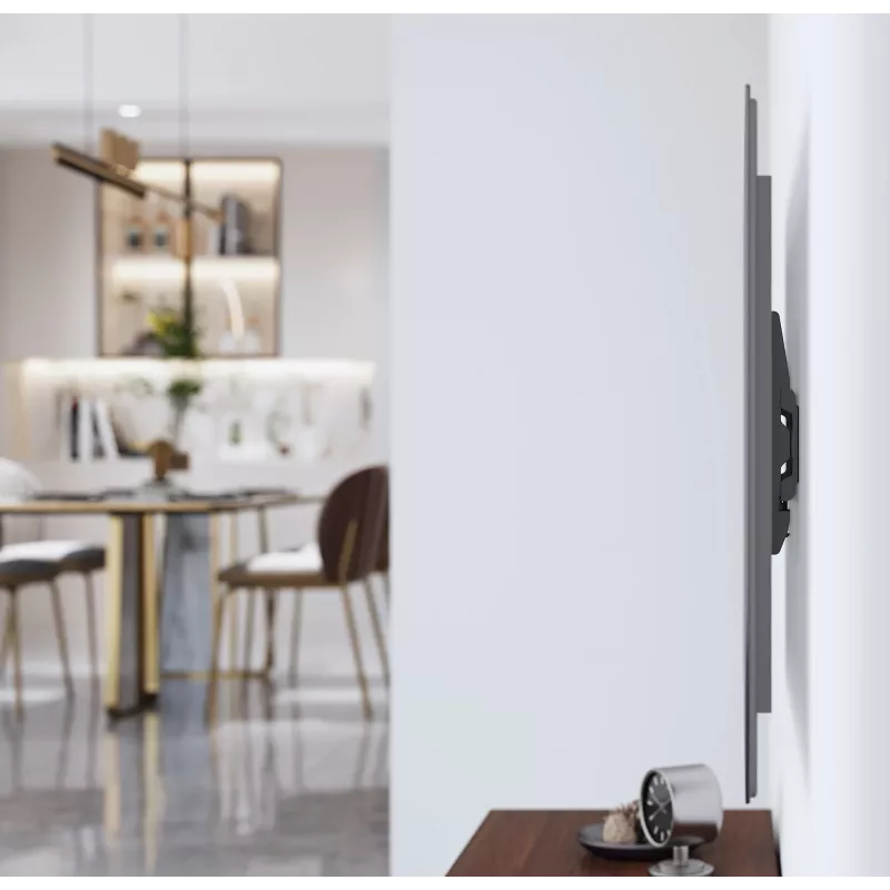 Manhattan 462259 Ultra Slim Fixed soporte de pared fijo para TV y monitor para pantallas planas y curvas, 23-43 pulgadas, máx. 45 kg, perfil de 27 mm, acero, negro