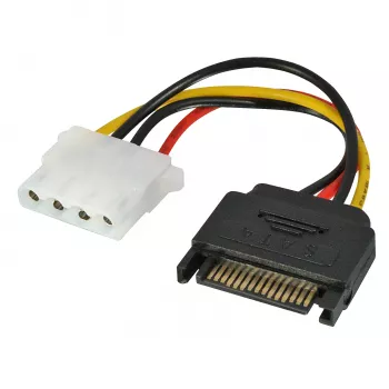 Lindy Cable de alimentación SATA a LP4 de 0,15 m, multicolor, conector macho, conector hembra, recto, recto