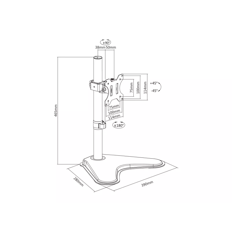 Equip Soporte de sobremesa articulado para monitor de 13