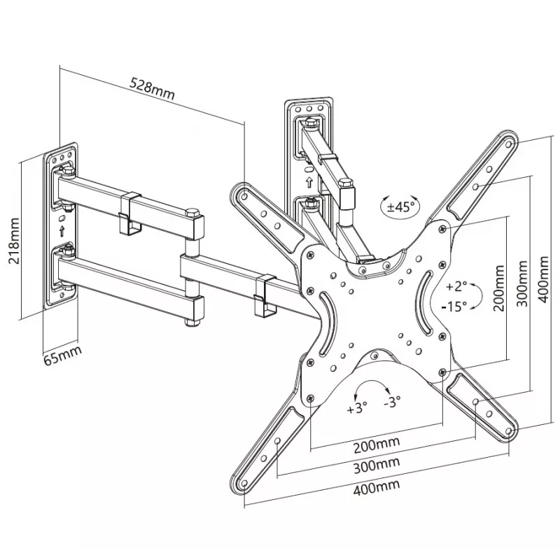 Equip 650328 Soporte de pared para TV de esquina full-motion de 23