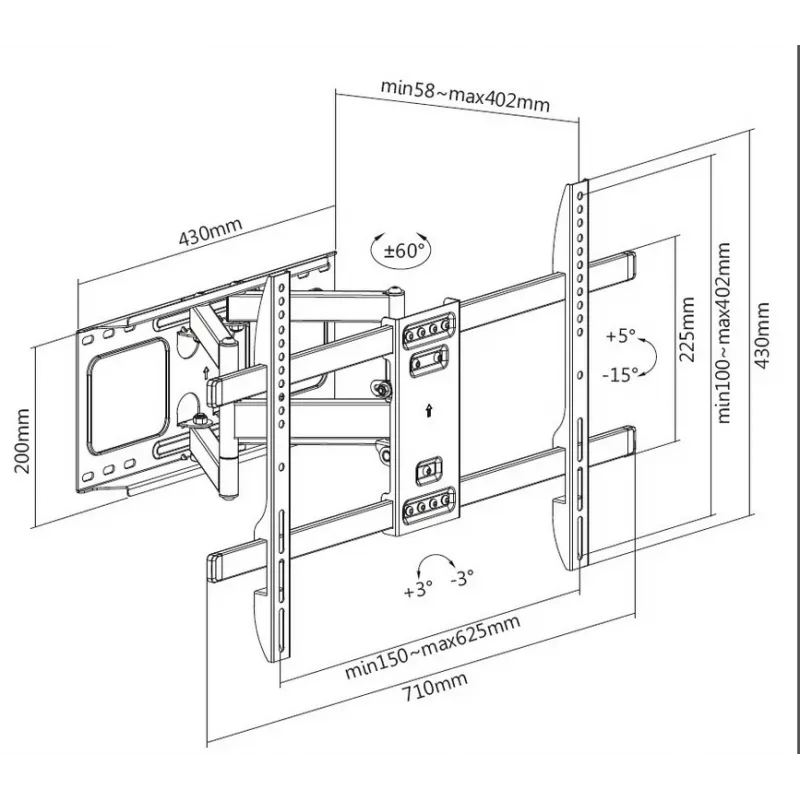 Equip Soporte de pared para TV full-motion de 37