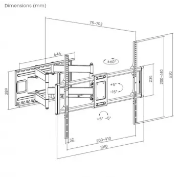 Equip Soporte de pared para TV articulado de 37