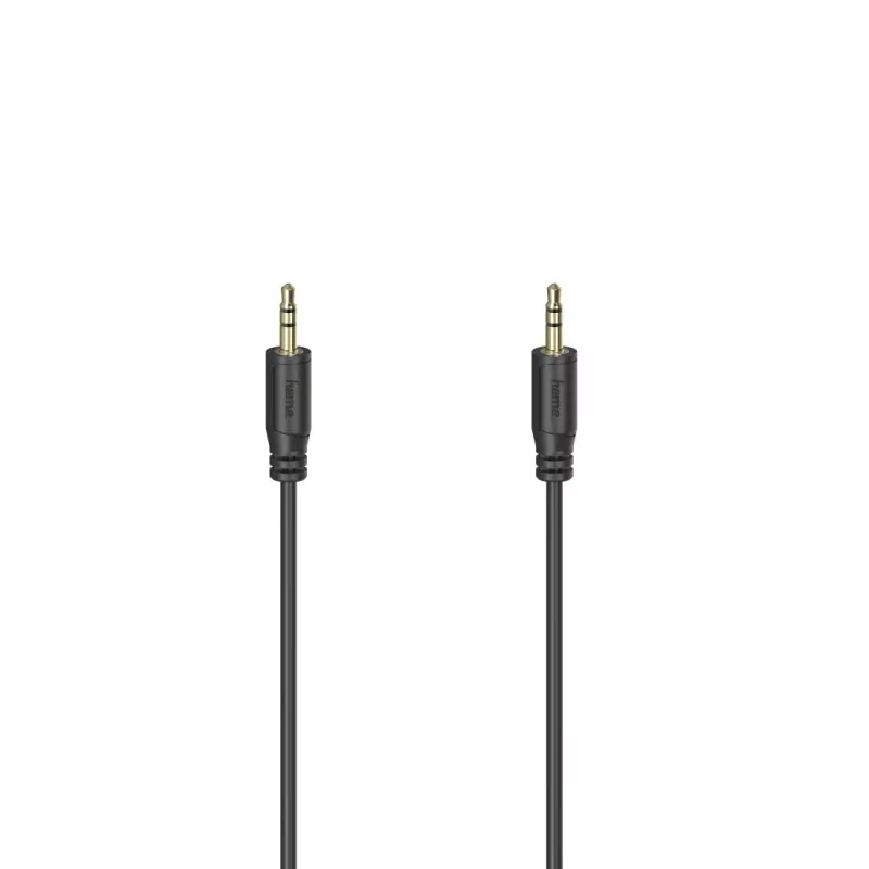 Hama Cable de audio flexi-slim 0,75 m 3,5 mm negro conector macho a conector macho dorado