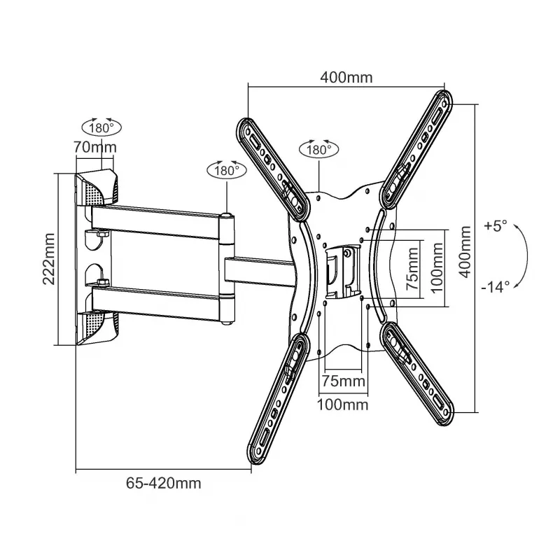Equip 650407 Soporte de pared articulado para TV de 23 a 55 pulgadas